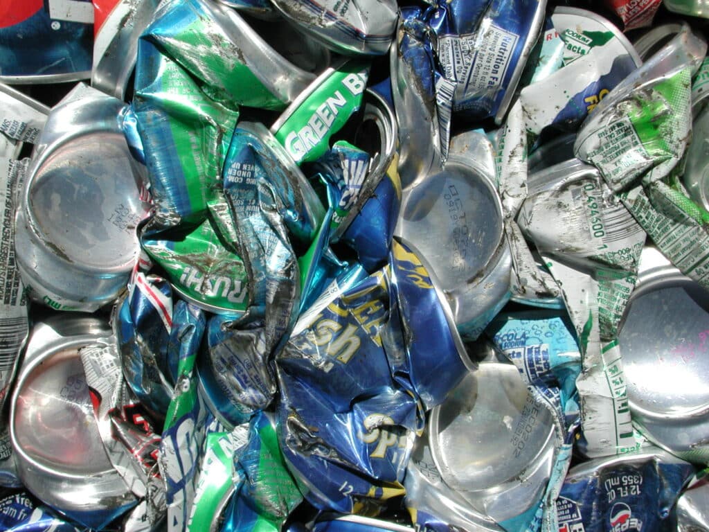 crushed aluminum cans